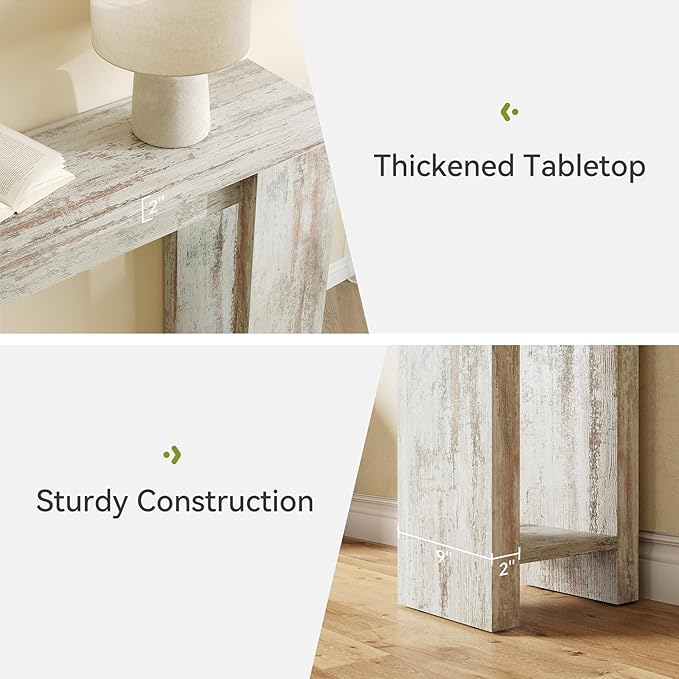 LITTLE TREE 70.9-Inch Entryway Table, Long Narrow Farmhouse Sofa Console Tabl...