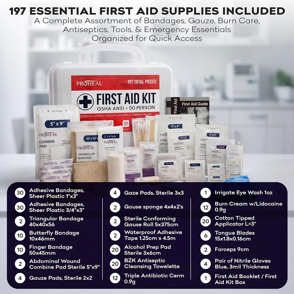 50 Person OSHA Compliant First Aid Kit for Businesses, Vehicles, Trucks, Cons...