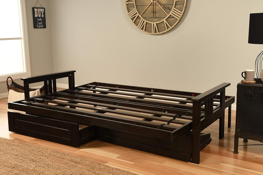 Kodiak Furniture Monterey Queen-size Futon Frame, Storage Drawers, Espresso F...