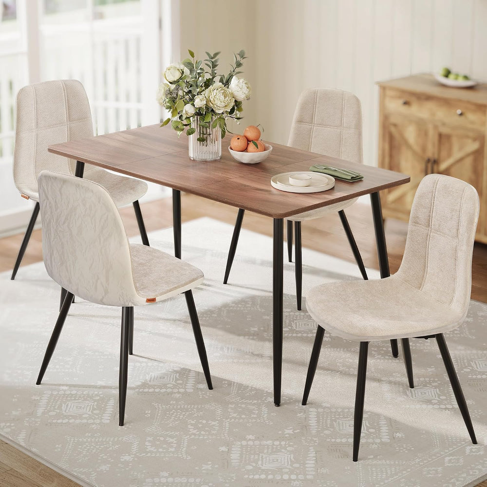 VASAGLE Dining Chairs, Set of 4 Dining Room Chairs, Metal Frame, Adjustable F...