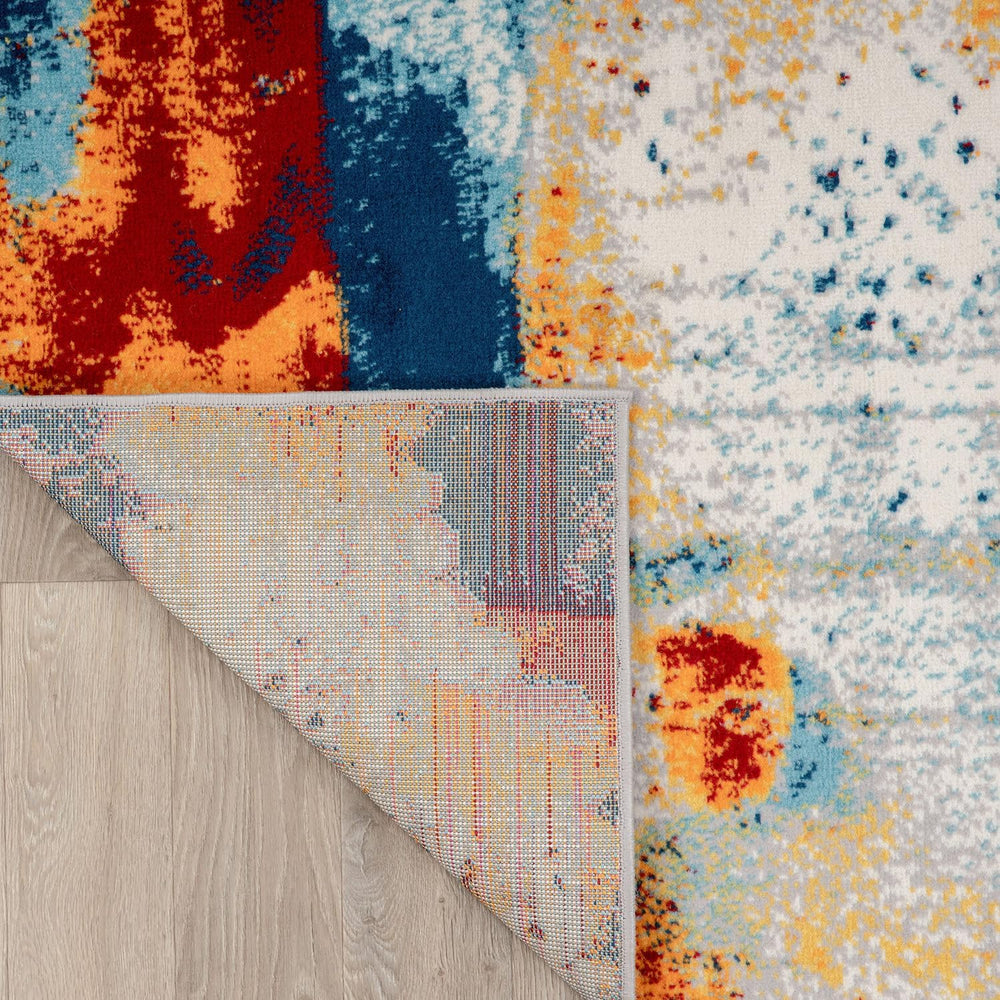 Rugshop Abstract Fade-Resistant Living Room Area Rug Multi 7'10" x 1...
