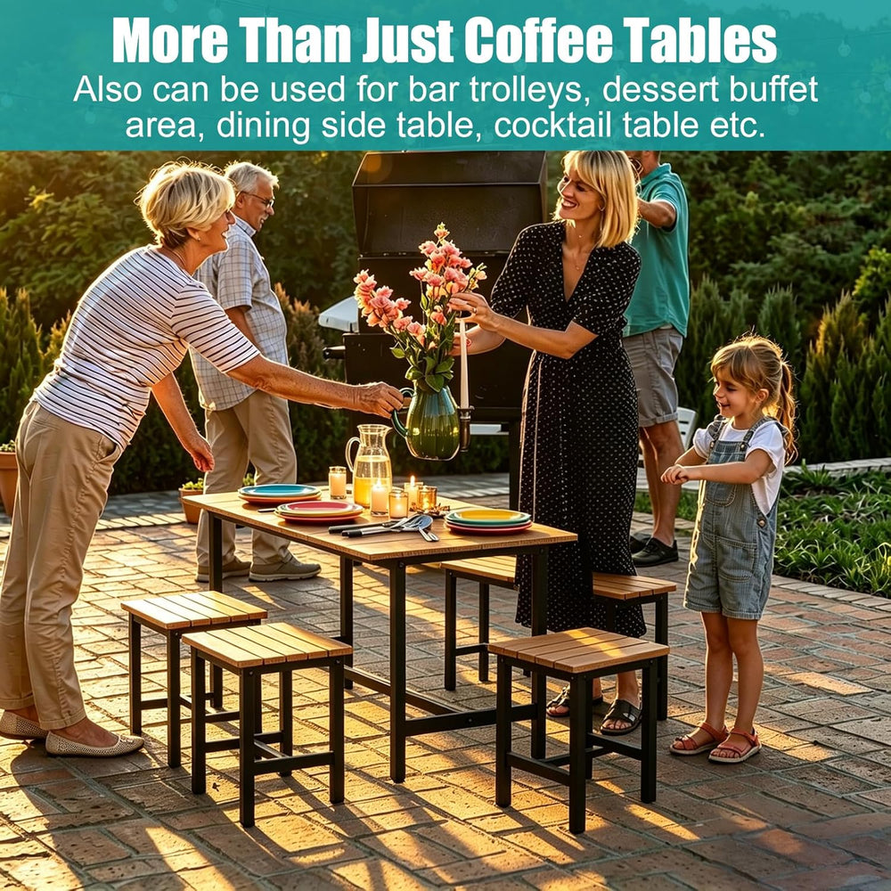 Outdoor Coffee Table, 33.4"L x 17.3"W x 18.1"H Rectangle Weath...