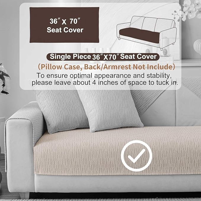 Soft Waterproof Chenille Cover Washable, Non Slip Sectional Sofa Covers