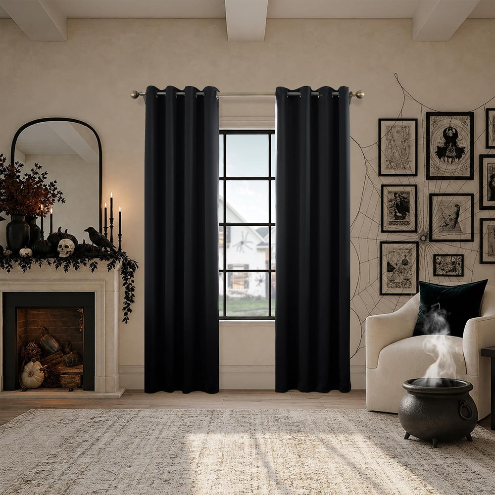 Sun Zero Nordic 2-pack Theater Grade Extreme 100% Blackout Grommet Curtain Pa...