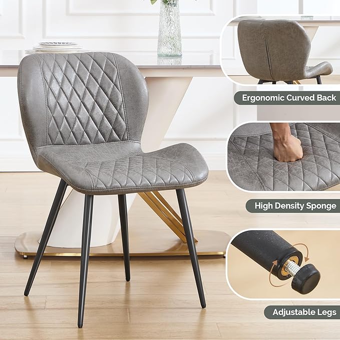 Dining Chairs Set of 4, Comfy Modern Dining Chairs with Thick Cushions, Uphol...