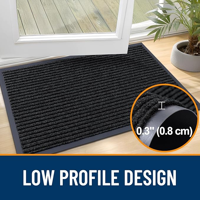 OLANLY Front Door Mat Indoor Outdoor Entrance, Waterproof Heavy Duty Doormat