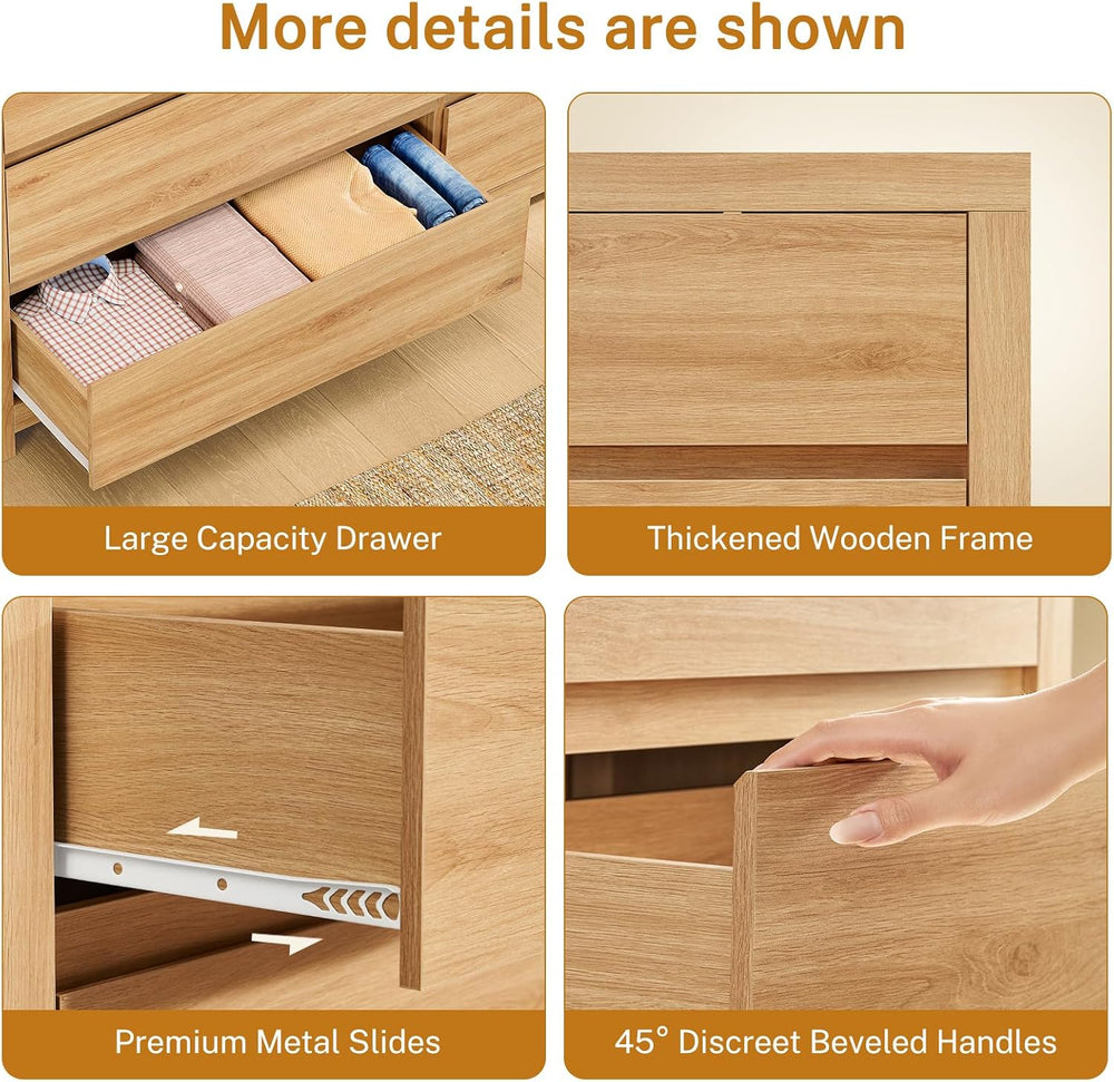 55" Dresser for Bedroom with 6 Drawers, Modern Dressers & Chests of ...