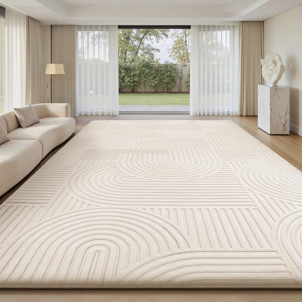 Sour Lemon Area Rugs 9x12 Living Room Bedroom, White Rug Large Carpet