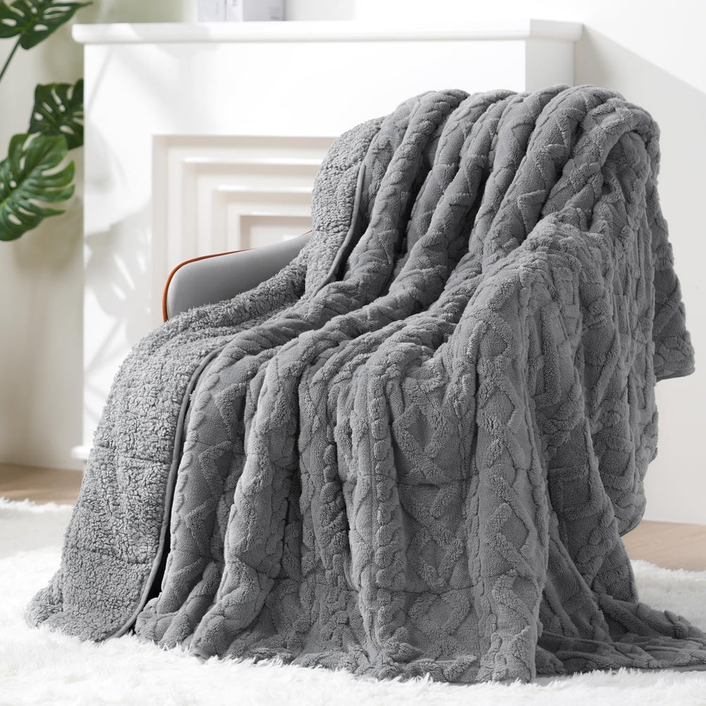 Ultra Soft Sherpa Weighted Blanket for Adults, 60"x80" 15lbs Heavy ...