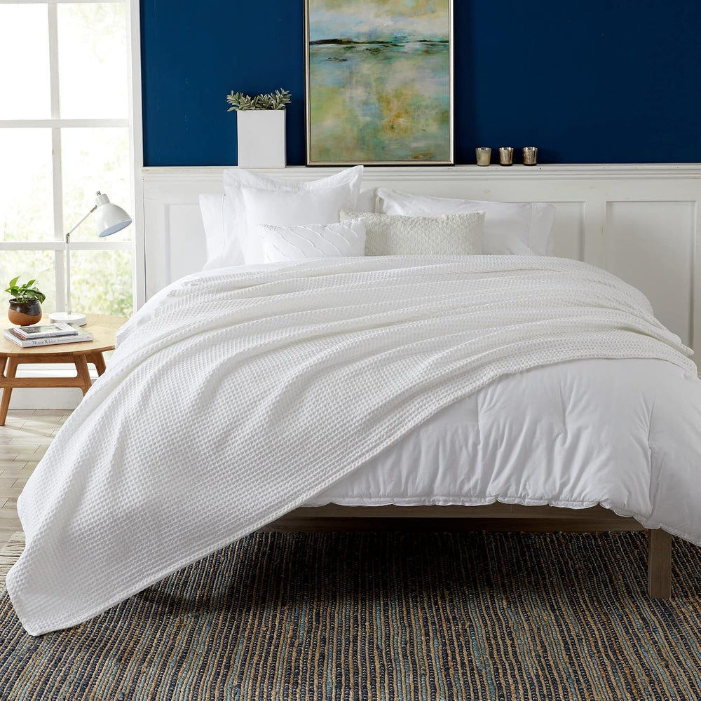 100% Cotton Waffle Weave Bed Blanket | Soft, Breathable, and Lightweight Blan...