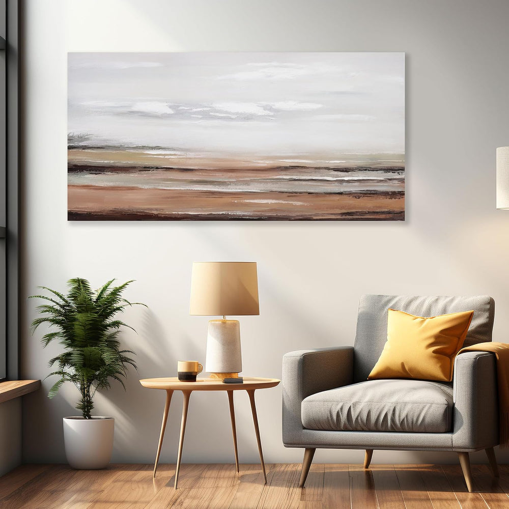 Framed Abstract Wall Art Wall Decor Modern Canvas Abstract Wall Art Brick-Red...