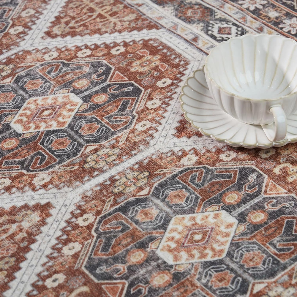 3x8 Runner Rug Kitchen Washable: Non-Slip Carpet Runner for Floor Brick