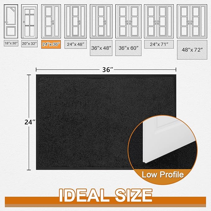Mibao Dirt Trapper Door Mat for Indoor Outdoor, Waterproof All-Season,