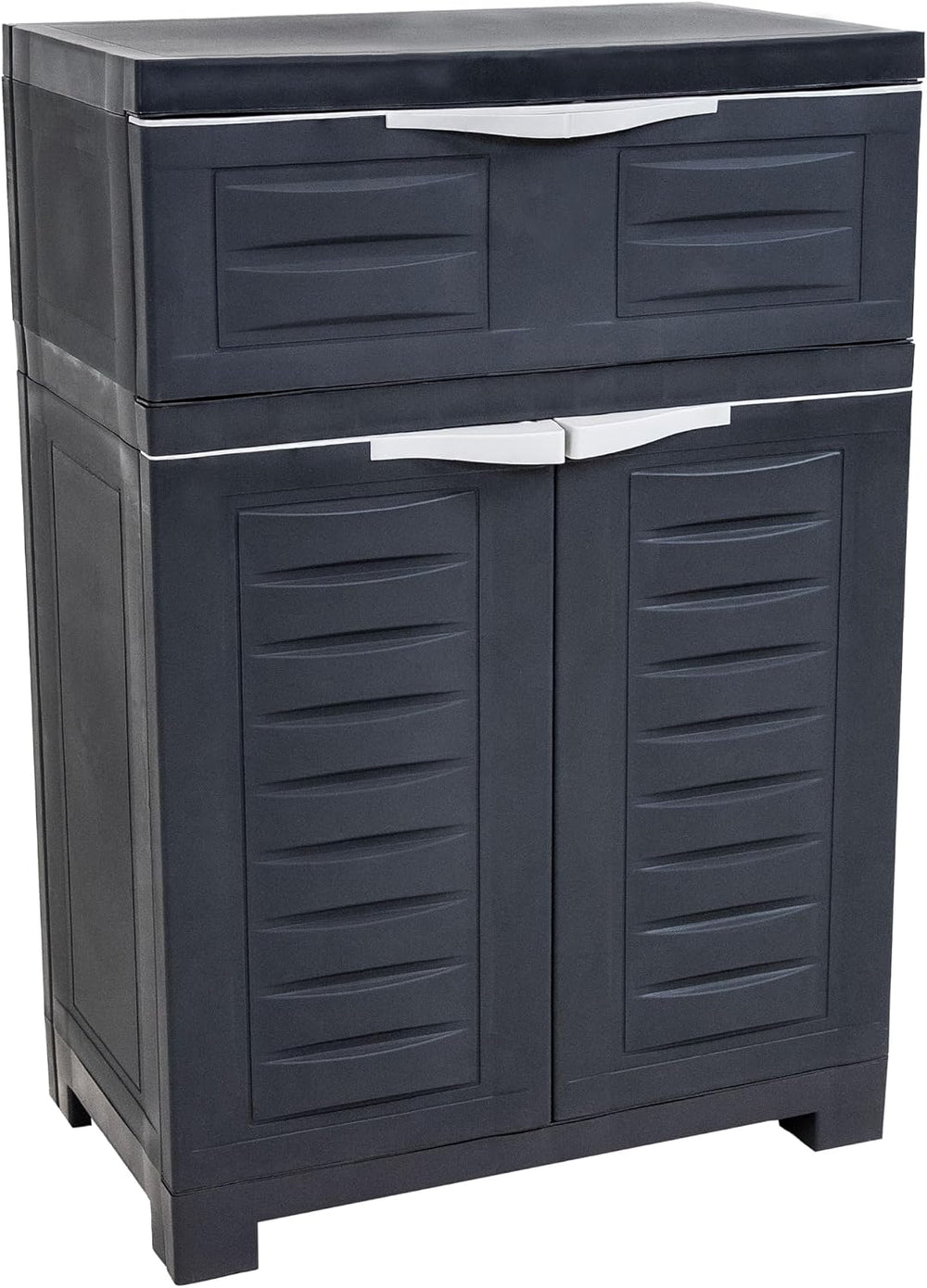 Sunnydaze 34.5" Garage Storage Cabinet with Adjustable Shelf, Charcoal