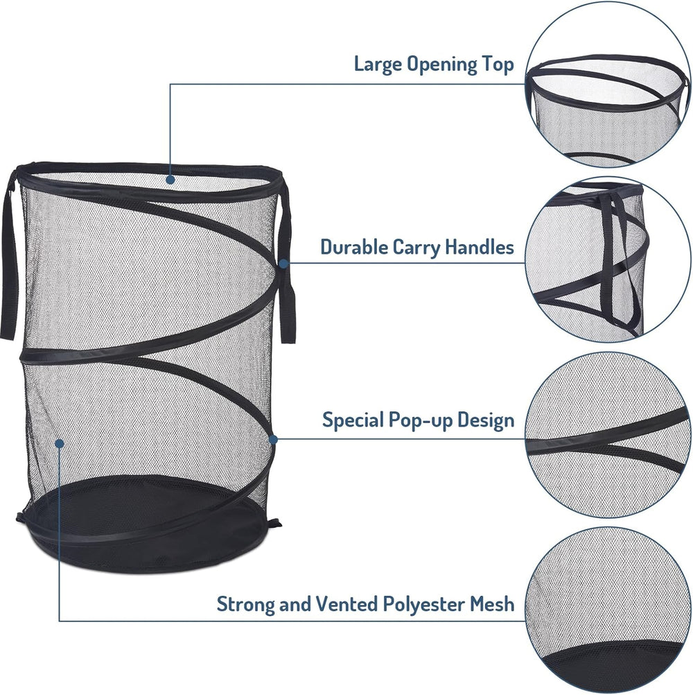 Seiritex Mesh Popup Laundry Hamper 115L Foldable Laundry Basket Extra Large C...