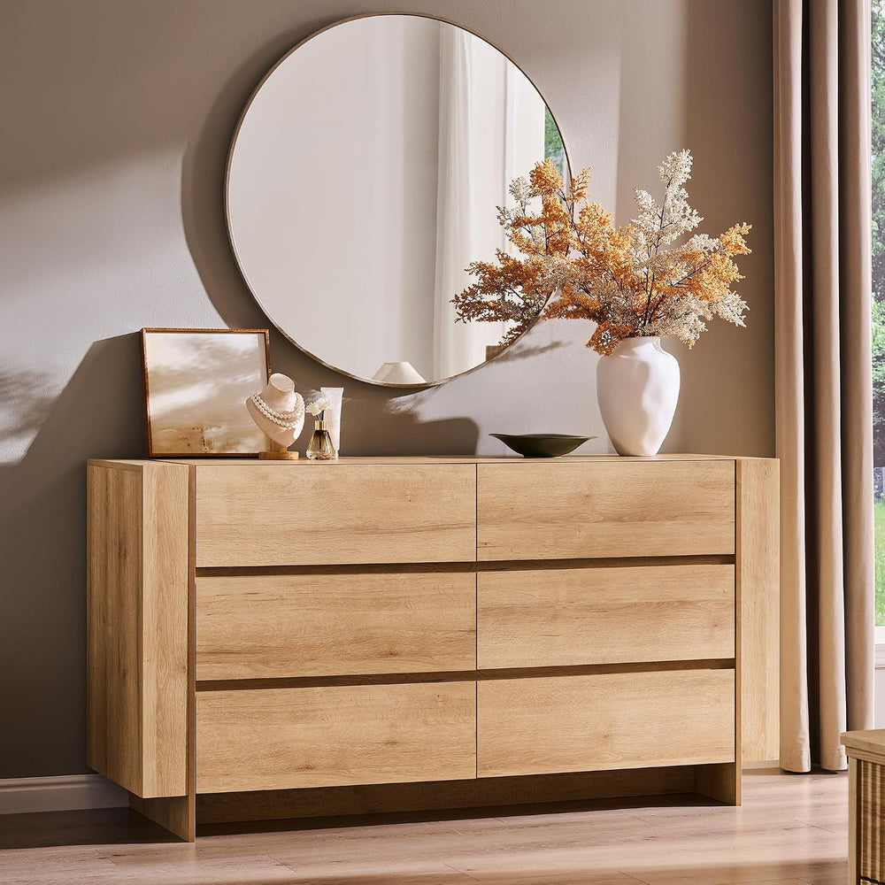 OKD 60" Modern 6 Drawer Dresser for Bedroom, 20" Depth for More Sto...