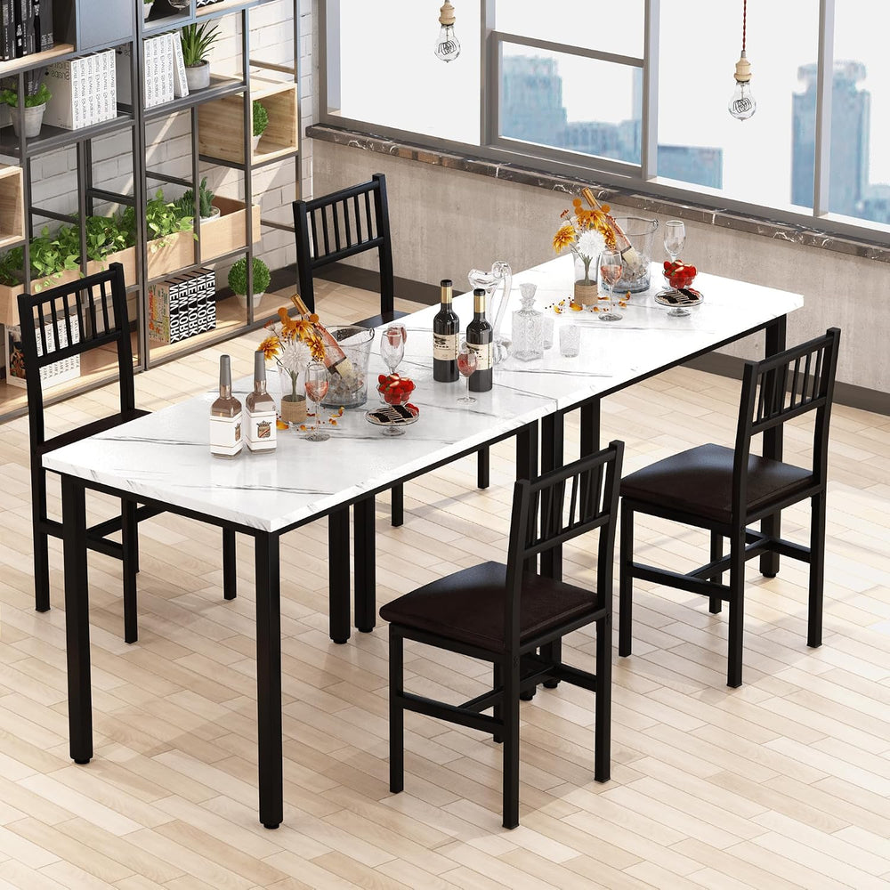 AWQM 3 Piece Dining Table, Small Kitchen Table Set for 2 with Chairs(White)