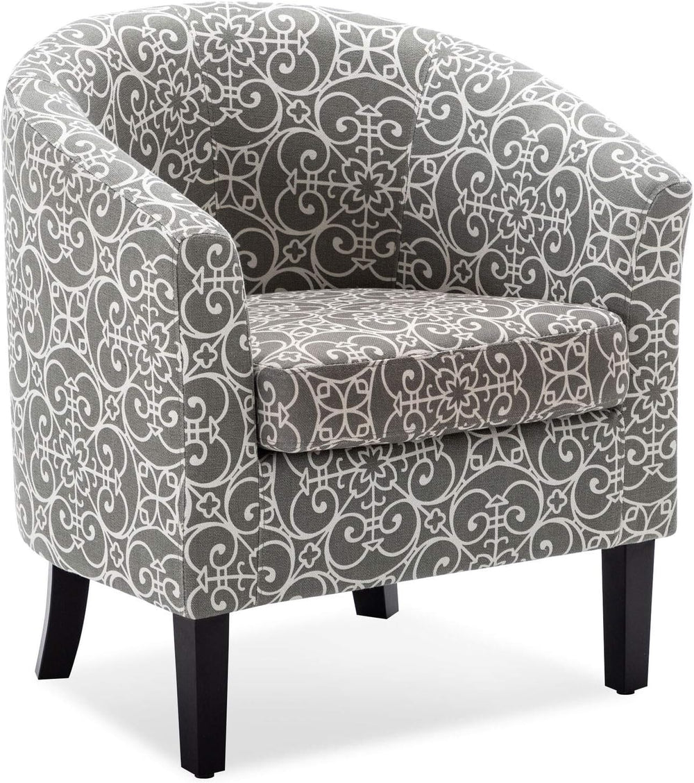BELLEZE Accent Barrel Chair, Linen Round Chair Club Tub Sofa Corner Chair wit...