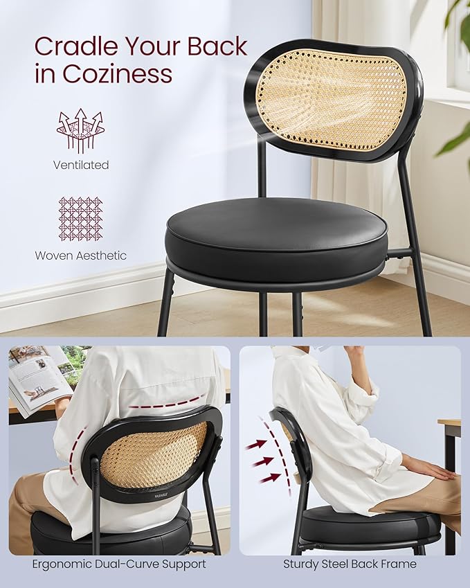 VASAGLE Dining Chairs, Set of 2 Accent Chair for Dining Room Kitchen, with Bo...