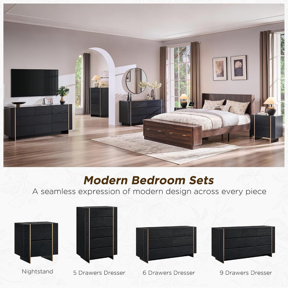 OKD 60" Modern 6 Drawer Dresser for Bedroom, 20" Depth for More Sto...