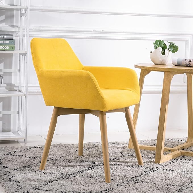 Desk Chair No Wheels Vanity Chair Comfy Accent Chair for Living Dining Room B...