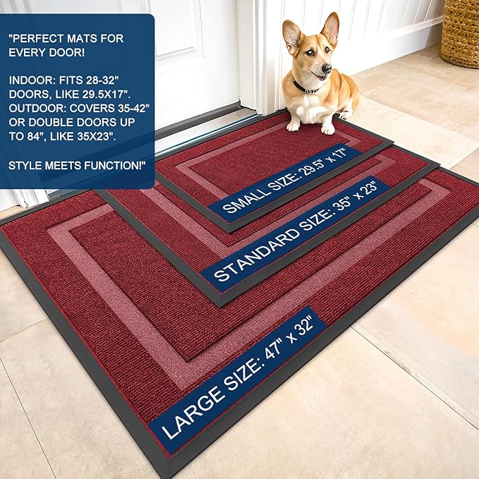 OLANLY Front Door Mat Indoor Outdoor Entrance, Waterproof All-Season,