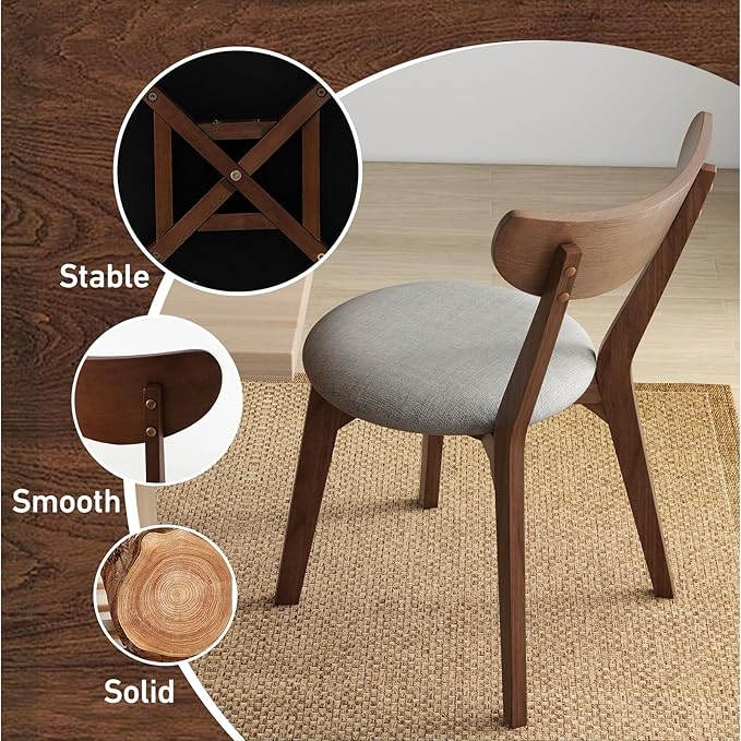 NAFORT Dining Chairs Set of 2, Modern Fabric Upholstered Dining Room Chairs, ...