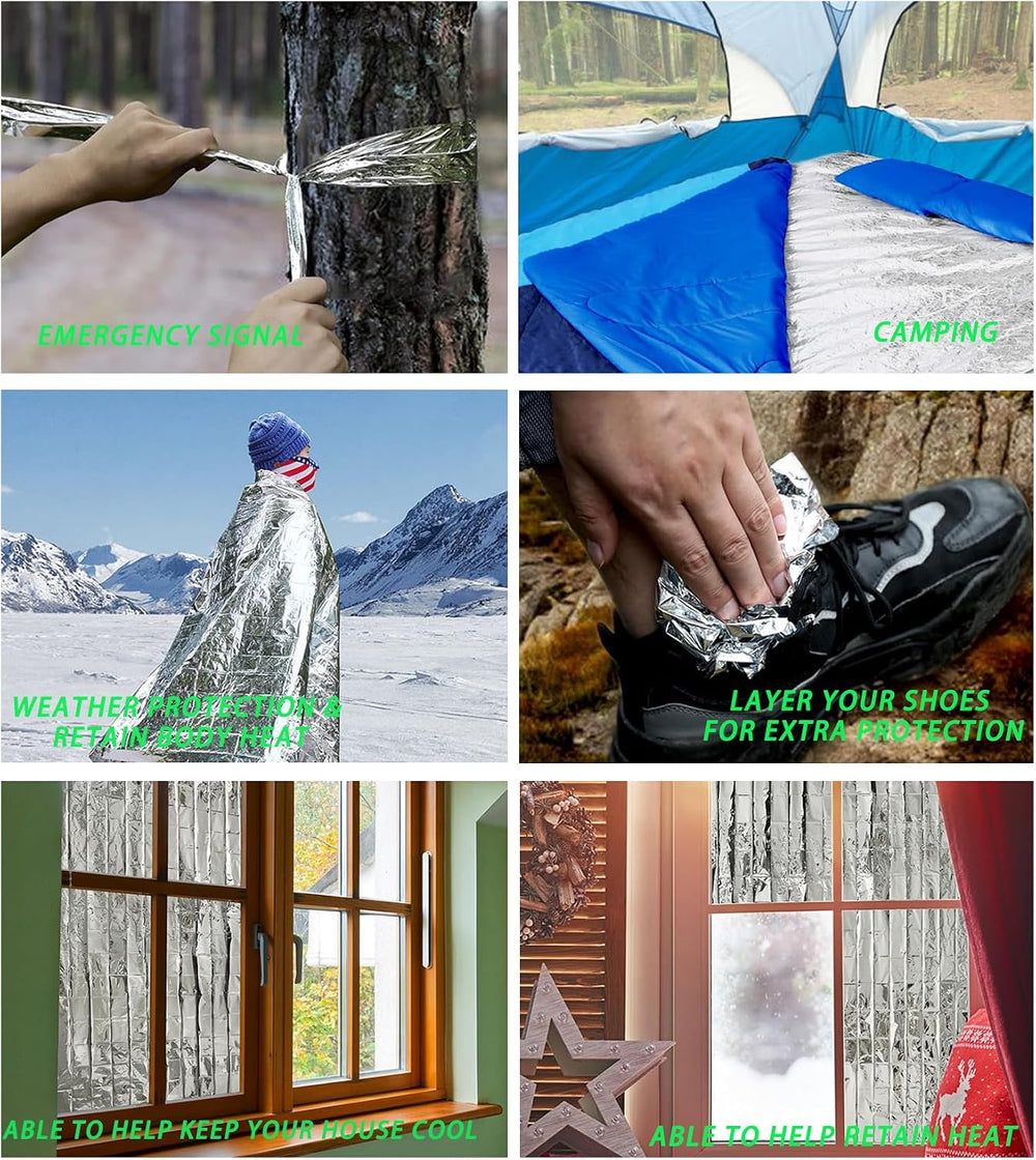 Emergency Myla Thermal Blanket Space Blanket Foil Blanket Pack of 50