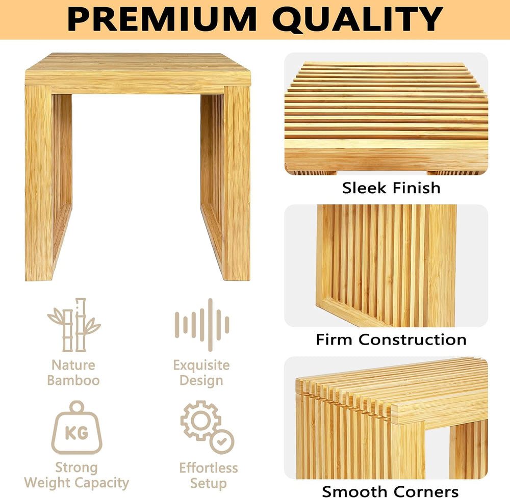 Bamboo Dining Bench Woodden Bench Seat for Kitchen, Living Room, Dining Room,...