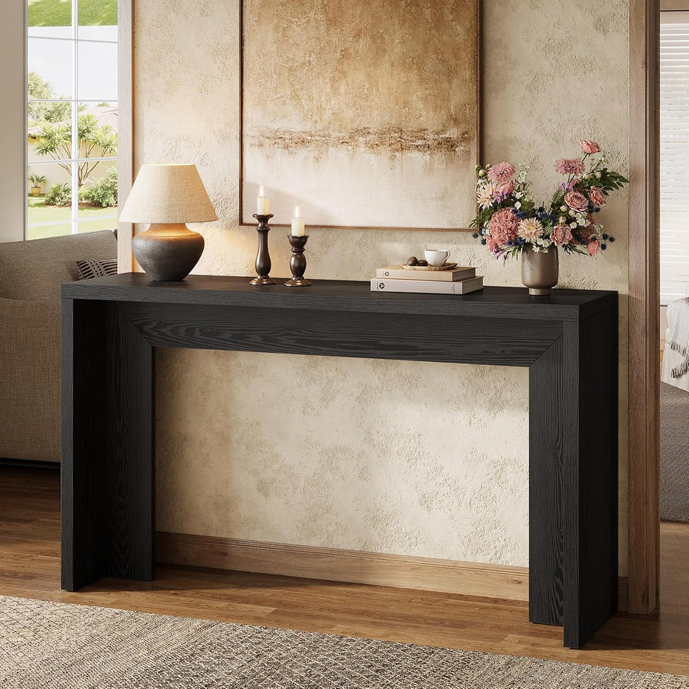 Tribesigns 55-Inch Farmhouse Console Table, Wooden Couch Table Behind Sofa wi...
