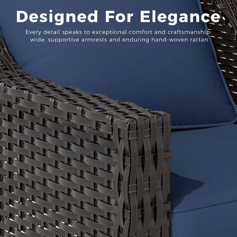 Luxury 3 Seater Outdoor Patio Couch with Handwoven PE Wicker