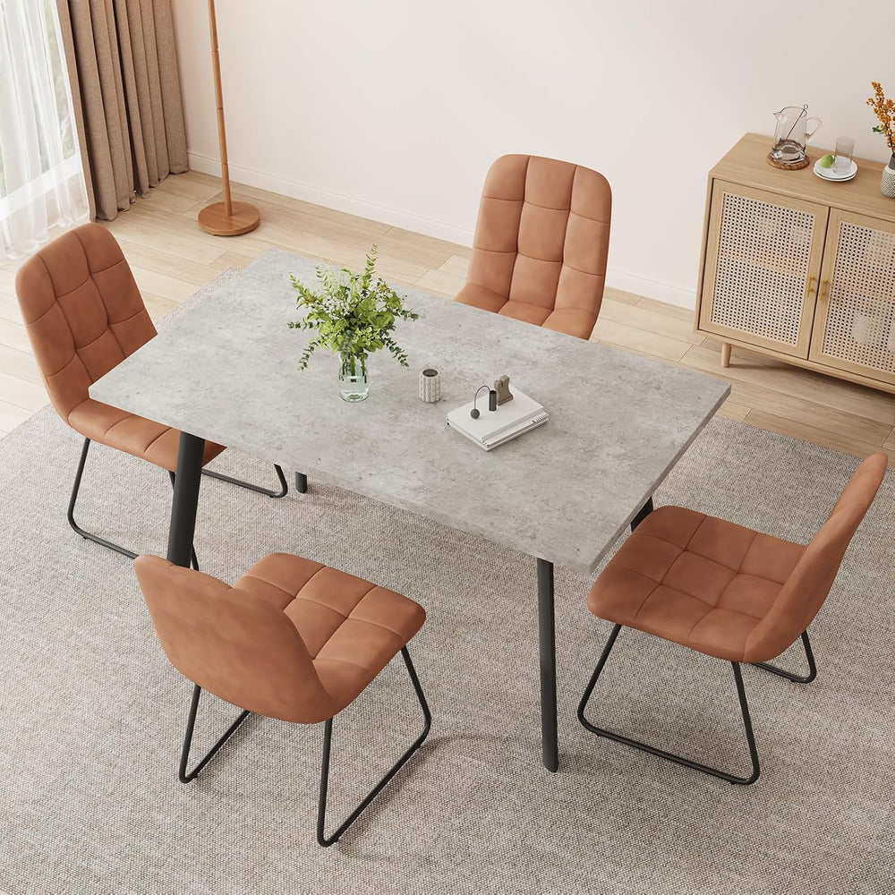 ZckyCine 46.5" Grey Dining Table Set for 4, 5-Piece Modern Kitchen Table...