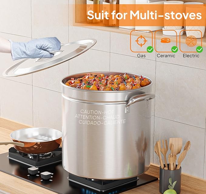 ROVSUN 50-Quart Stainless Steel Turkey Fryer & Seafood Boil Pot