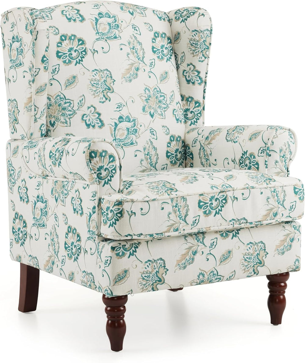 EROMMY Floral Accent Chair, Comfortable High Back Upholstered Armchair with S...