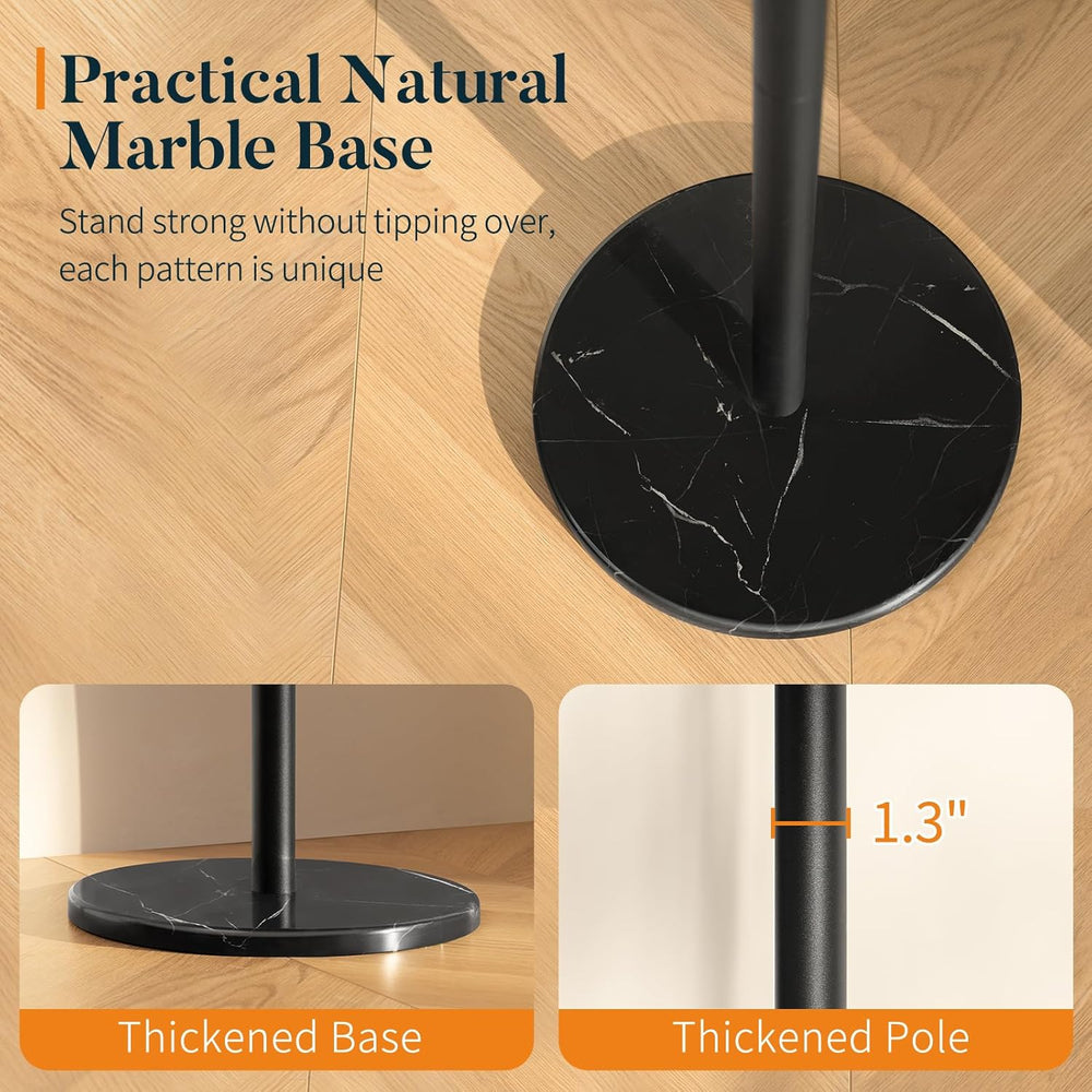 Yoobure Coat Rack Freestanding with Natural Marble Base - Coat Tree with 8 Ho...