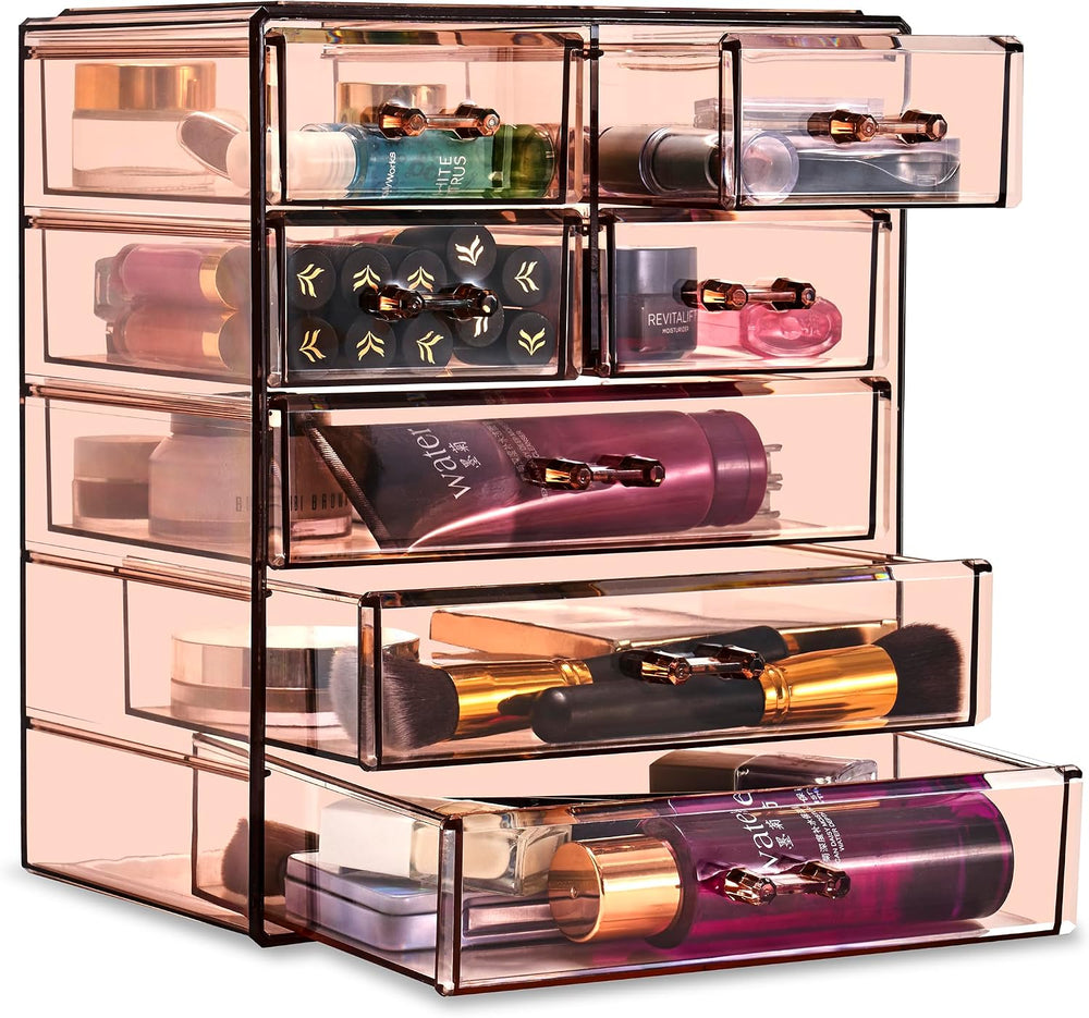Sorbus 6-Drawer Makeup Organizer with Small & Wide Drawers (Bronze Glow)