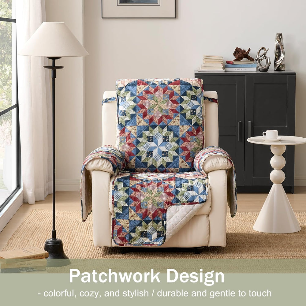 Patchwork Printed Recliner Chair Covers, Soft Quilted Lazy Boy Chair Covers, ...