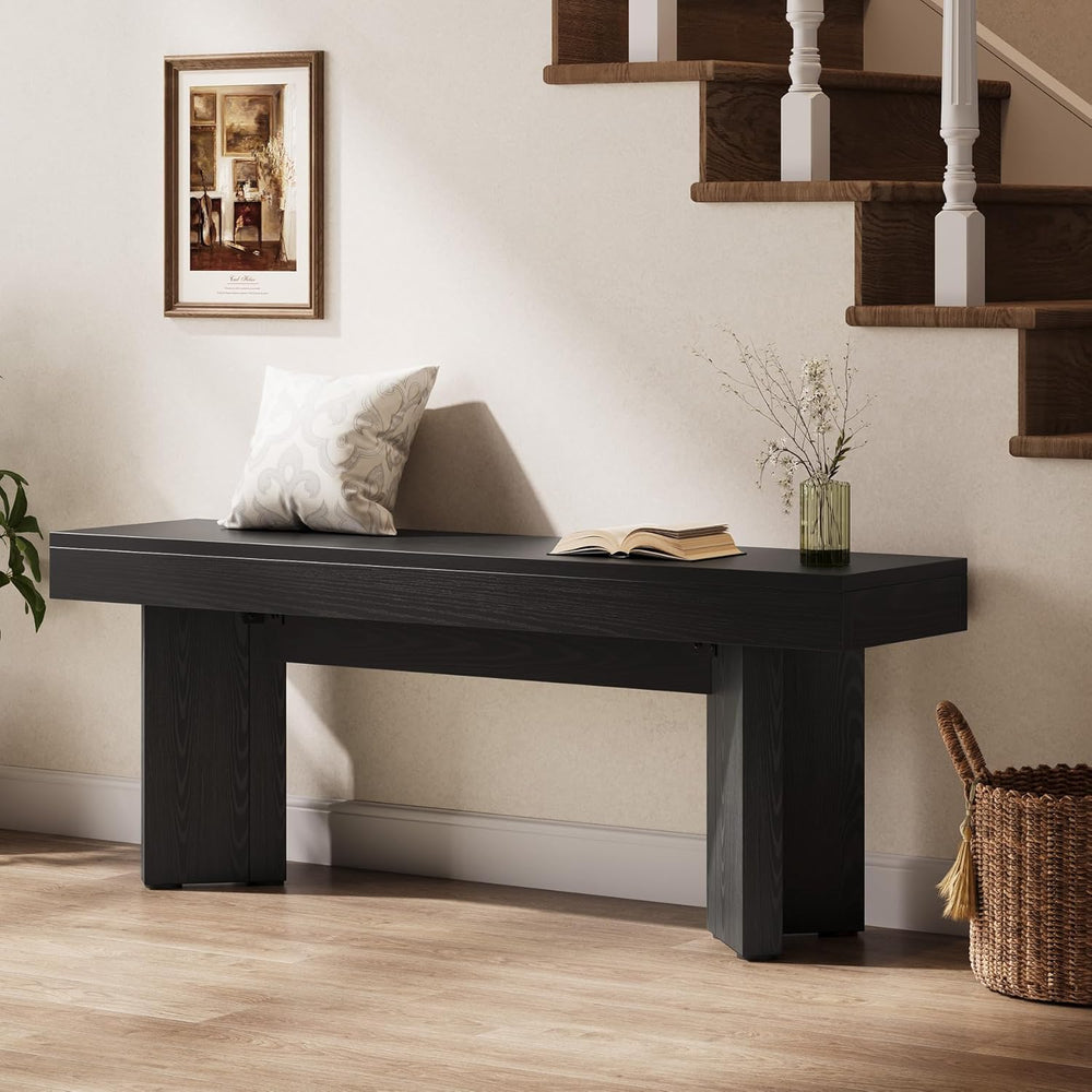 Tribesigns Wooden Entryway Bench, 47" Farmhouse Indoor End of Bed Bench,...