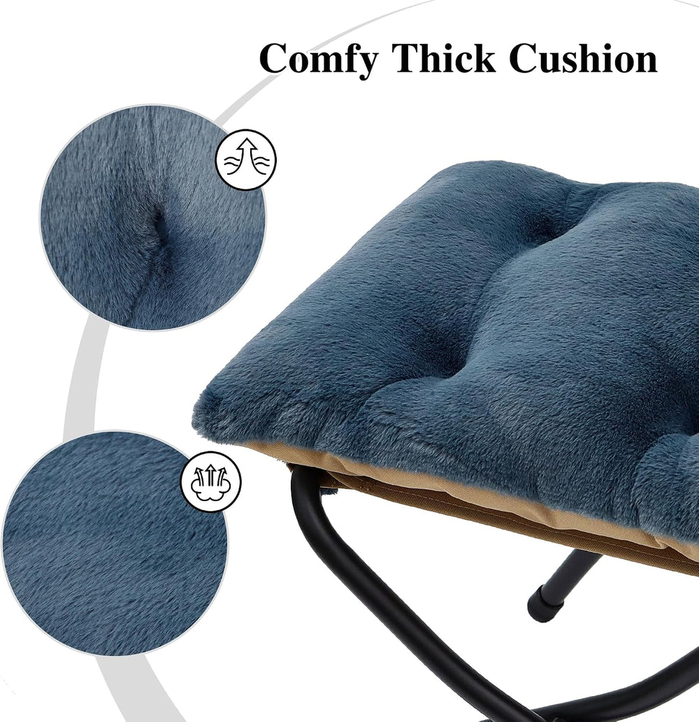 15"(H) Folding Ottoman, Foldable Footrest Stool, Portable Small Foot Sto...