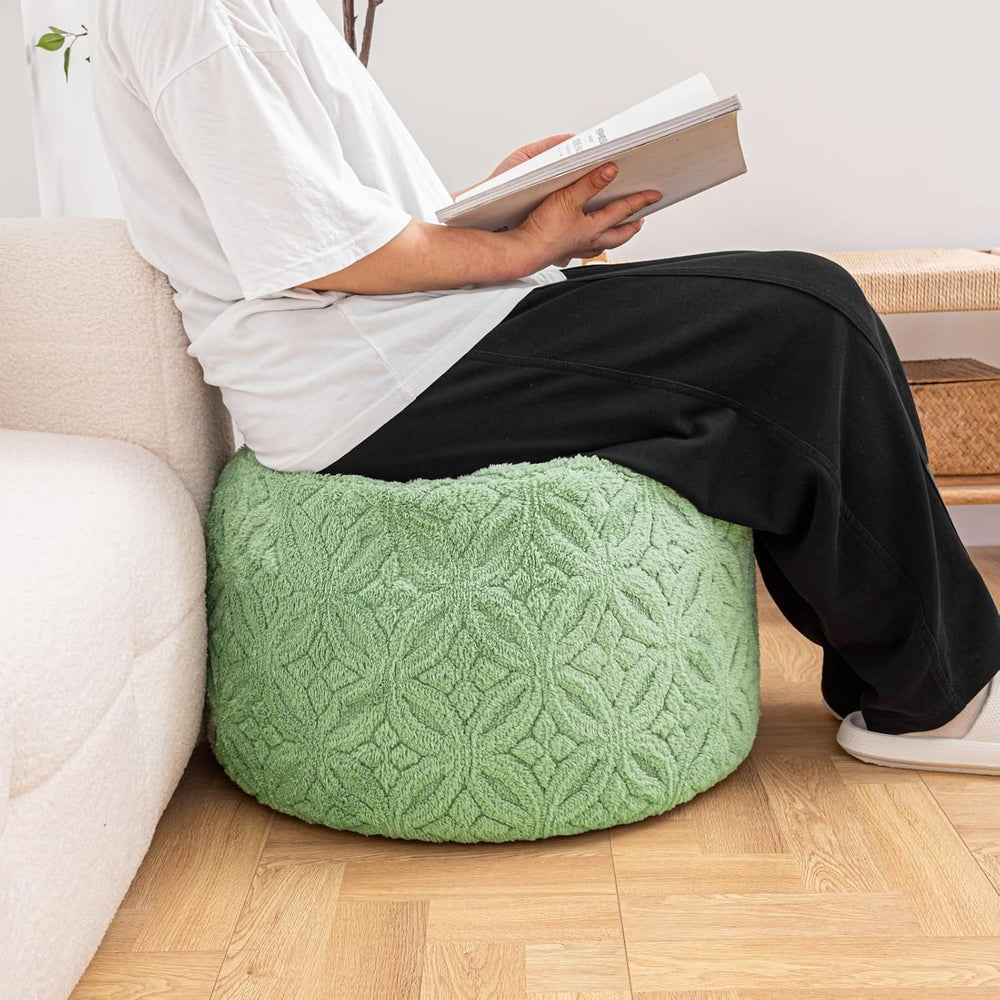 Plush Multi-Functional Ottoman Pouf – Ergonomic Ottoman Foot Rest with Space-...