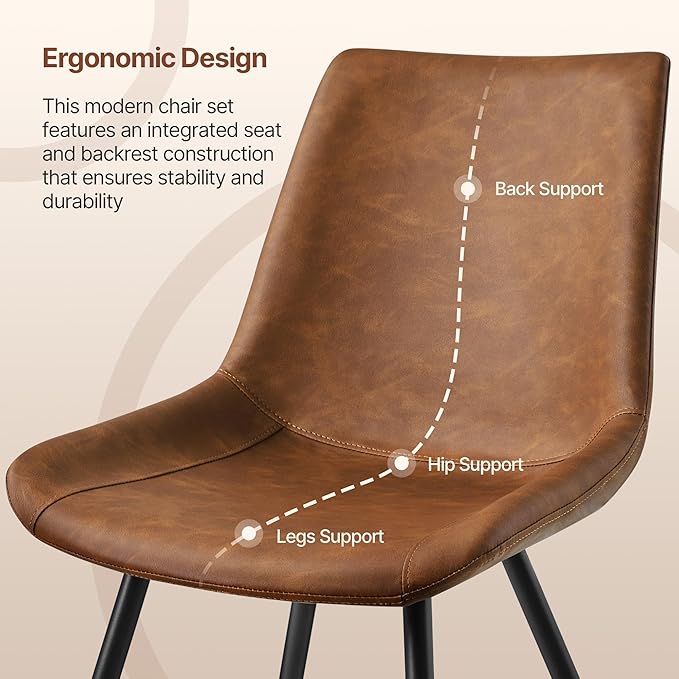 Yaheetech Dining Room Chairs Set of 4 Mid Century Modern Kitchen Chairs with ...