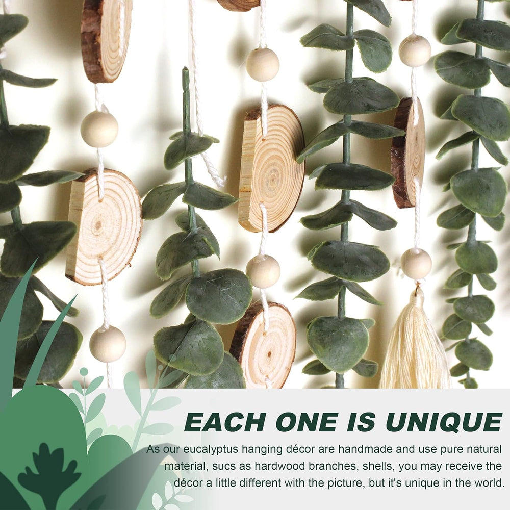 Artificial Eucalyptus Wall Decor Fake Greenery Leaves Stems Wall Hanging Plan...