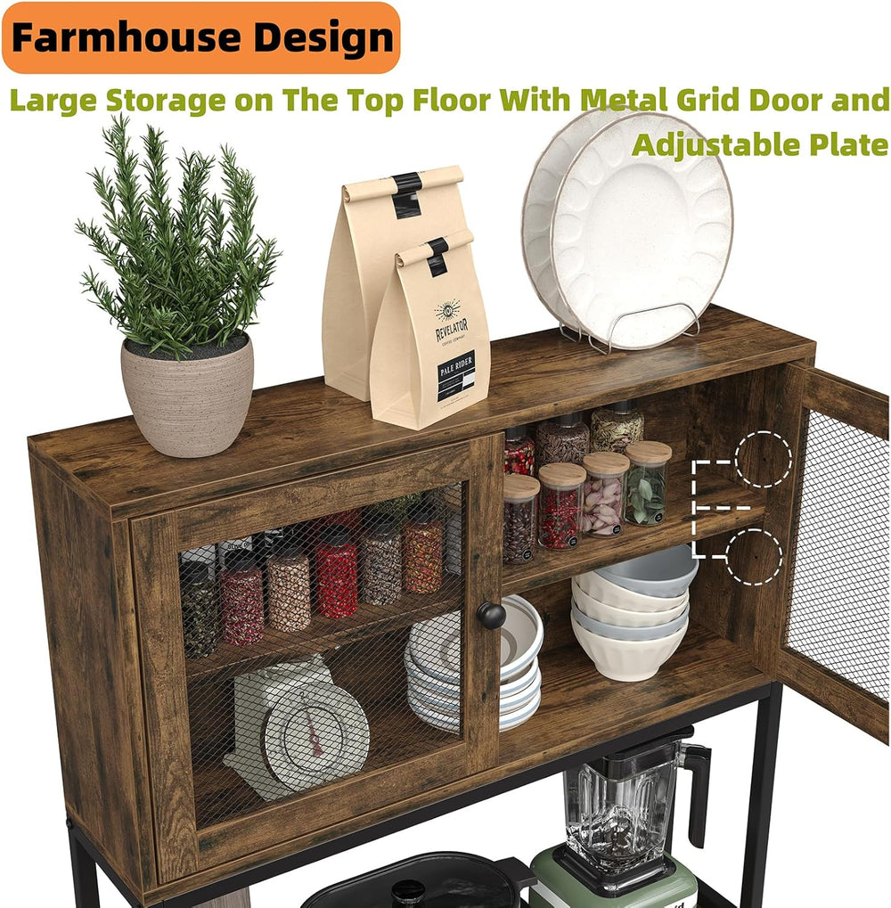 Furniouse 6-Tier Kitchen Bakers Rack with Power Outlet, Industrial Microwave ...
