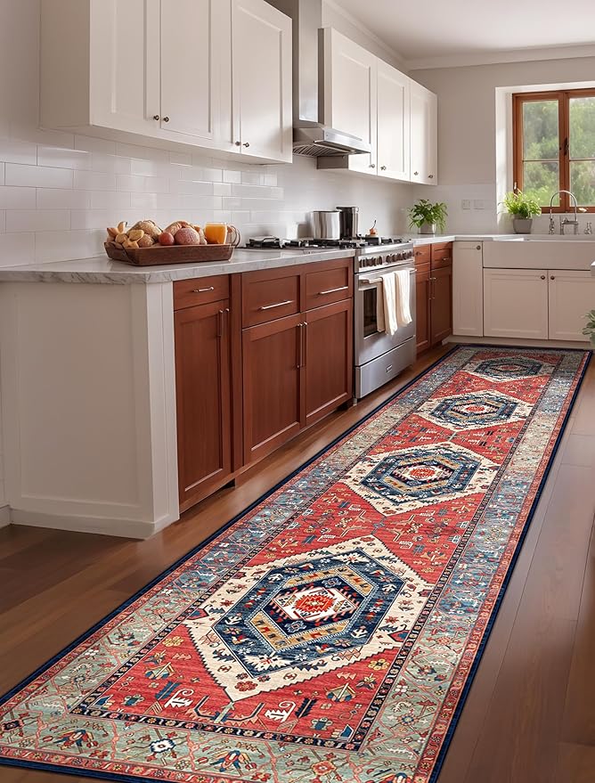 SERISSA Runner Rug for Hallways, 3x12 Washable Non Slip Kitchen Runner Rug