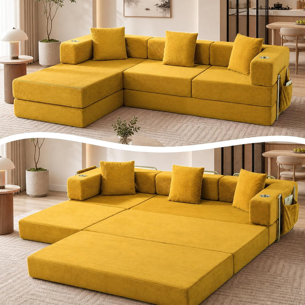 Modular Sectional Sofa, 108" L-Shaped Couch with Deep Seat