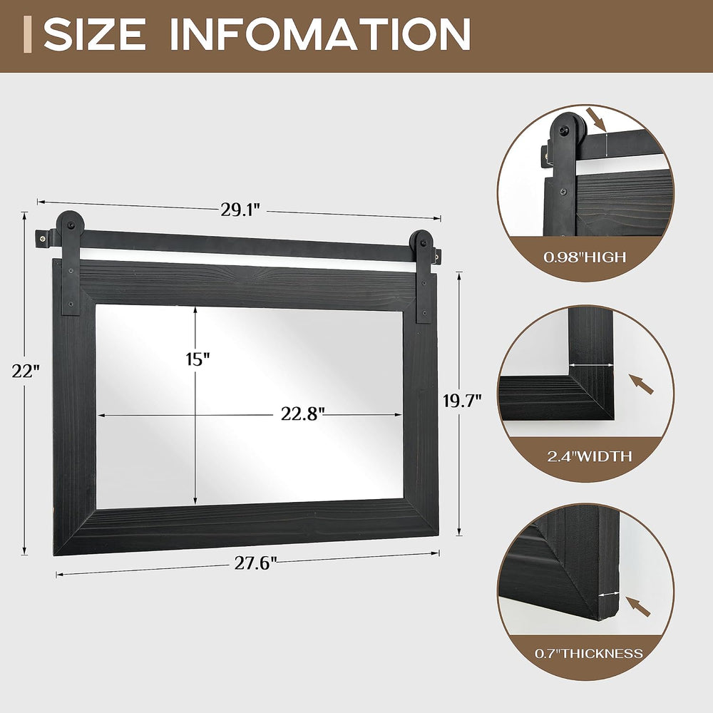 COGOOD Farmhouse Bathroom Mirrors for Over Sink - 22 x 30 Black
