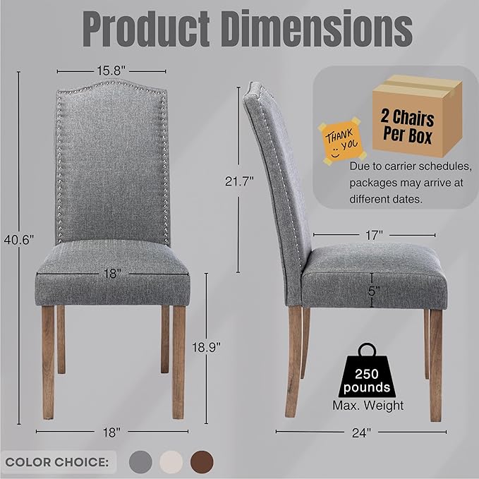 Upholstered Dining Chair Modern Stylish Parsons Kitchen Diner High Back with ...