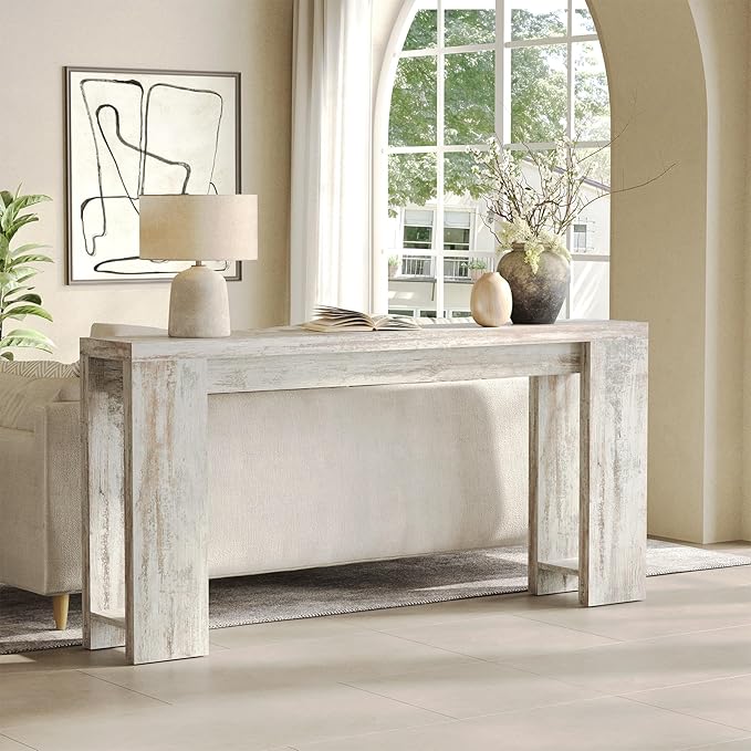 LITTLE TREE 70.9-Inch Entryway Table, Long Narrow Farmhouse Sofa Console Tabl...