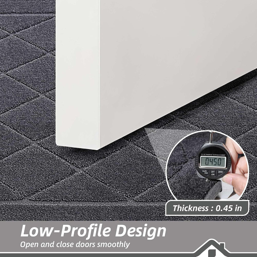BEQHAUSE Dirt Trapper Door Mat 24" x 36", Doormat Non-Slip, Dark Grey