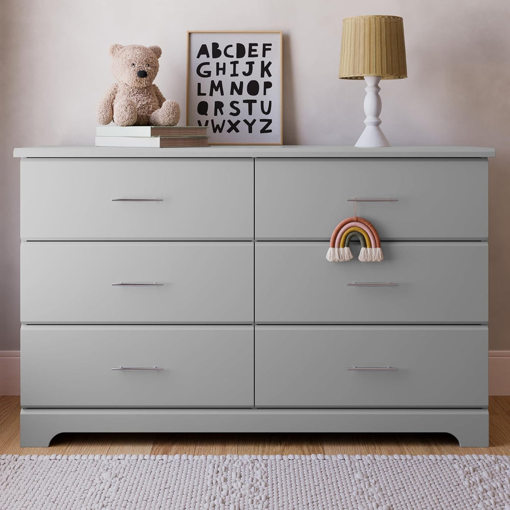 Storkcraft Brookside 6 Drawer Dresser, Pebble Gray